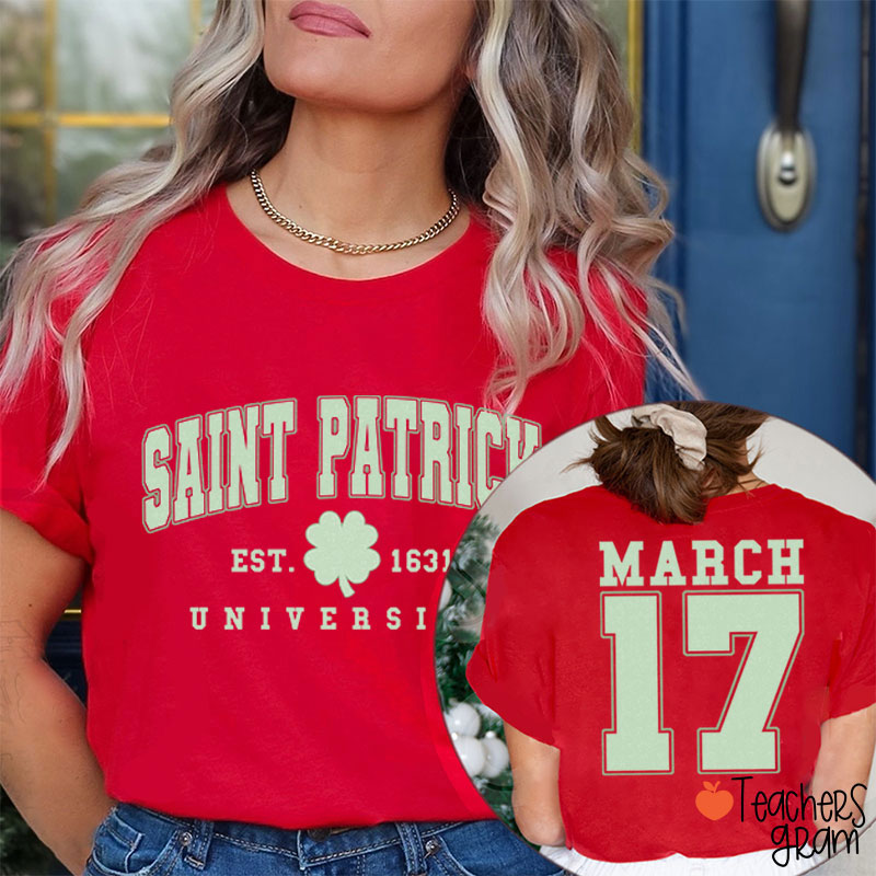 Saint Patrick Teacher Two Sided T-Shirt