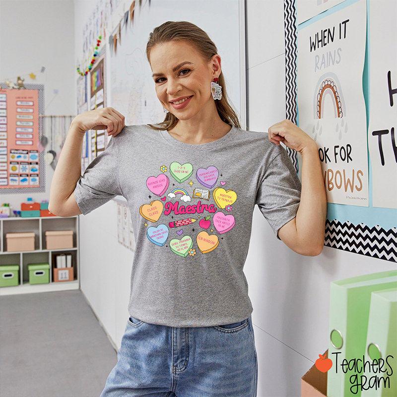 Maestra Love Encourage Spanish Teacher T-Shirt