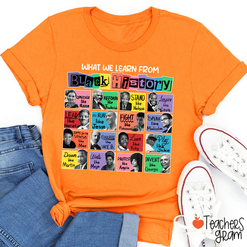 What We Learn From Black History Teacher T-Shirt
