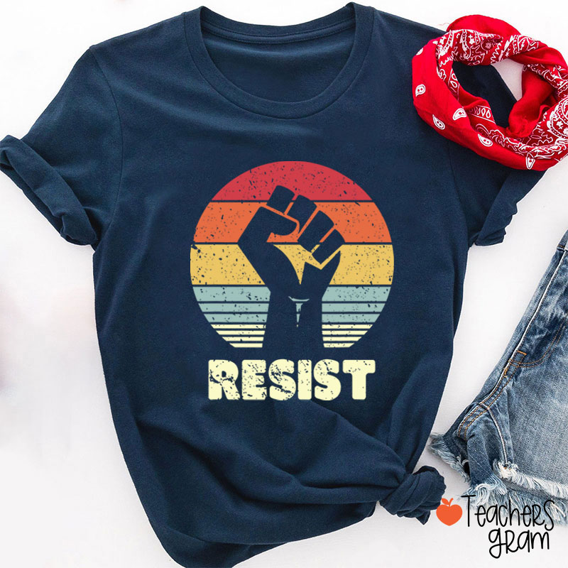 Resist Retro Teacher T-Shirt