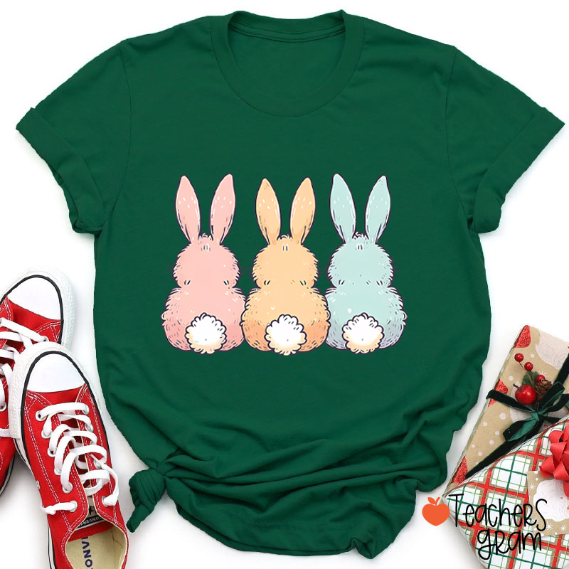 Three Cute Bunnies Teacher T-Shirt