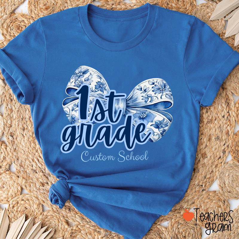 Personalized Bow Tie And Swash Teacher T-Shirt