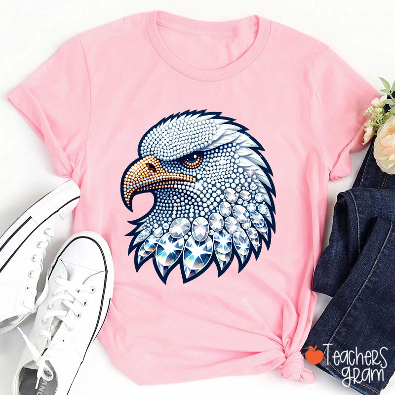 Personalized Mascot Sparkly Diamond School Spirit Teacher T-Shirt