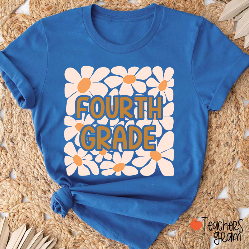 Personalized Yellow Daisy Grade Teacher T-Shirt