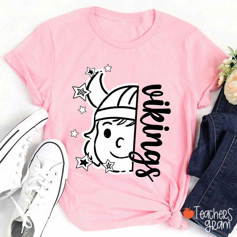 Personalized  Mascot Stick Figure Drawing Teacher T-Shirt