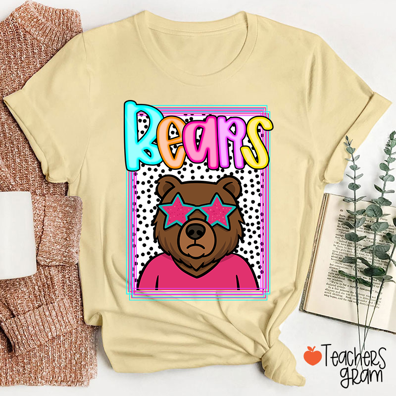 Personalized Mascot Polka Dot Preppy School Spirit Teacher T-Shirt