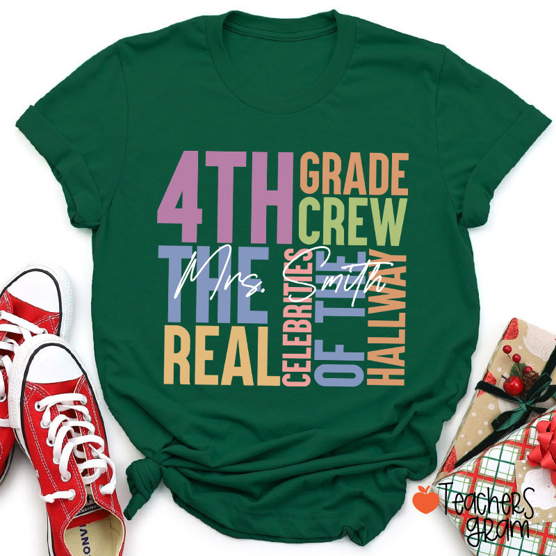 Personalized Grade Name Words Teacher T-Shirt
