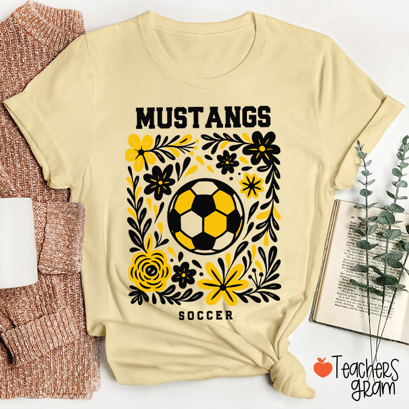 Personalized Mascot And Sport Flowers Teacher T-Shirt