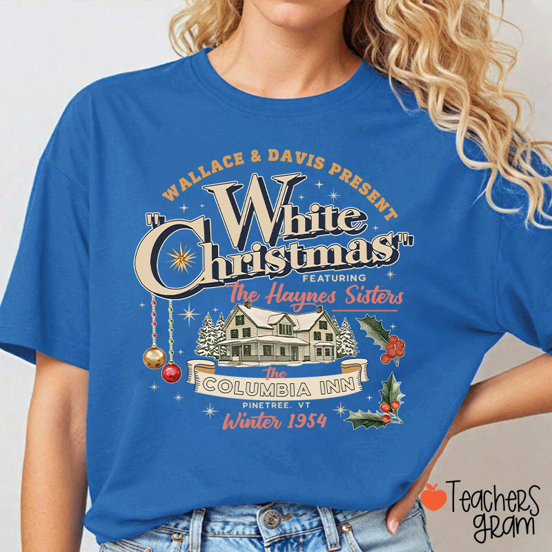 White Christmas Teacher T-Shirt