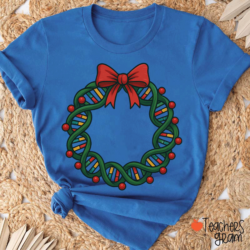 DNA Double Helix Christmas Teacher T-Shirt