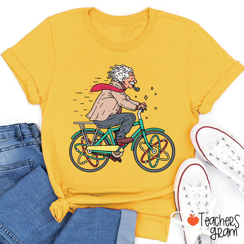 Einstein Bicycle Atomic Physics Teacher T-Shirt