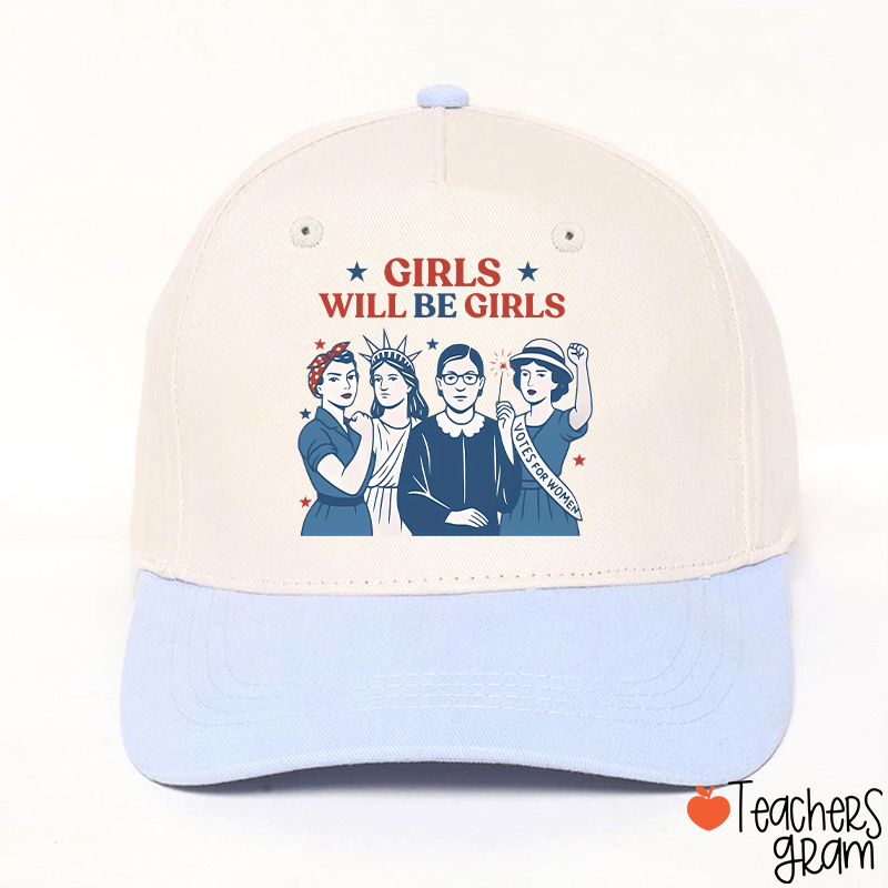 Girls Will Be Girls 4th Of July Teacher Baseball Cap