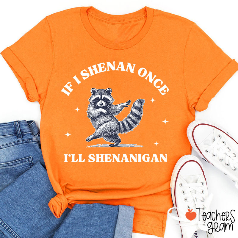 If I Shenan Once I'll Shenanigan Raccoon Teacher T-Shirt