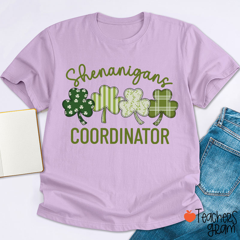 Shenanigans Coordinator Shamrock Teacher T-Shirt