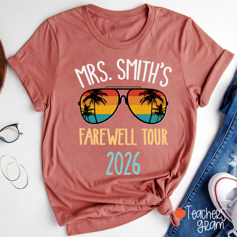 Personalized Name Farewell Tour Teacher T-Shirt