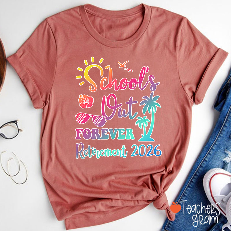 Personalized School Out Forever Retirement Teacher T-Shirt
