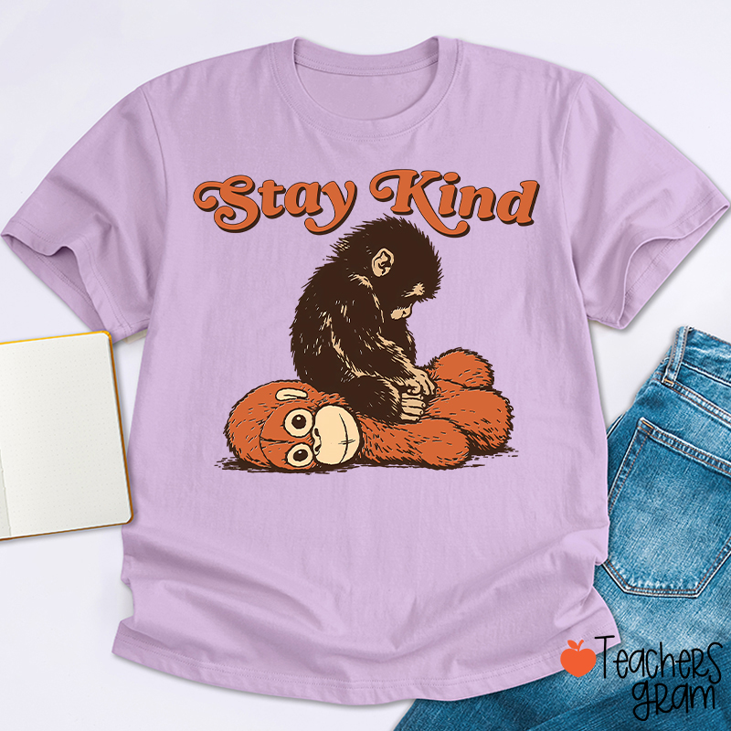 Punch Monkey Stay Kind Teacher T-Shirt