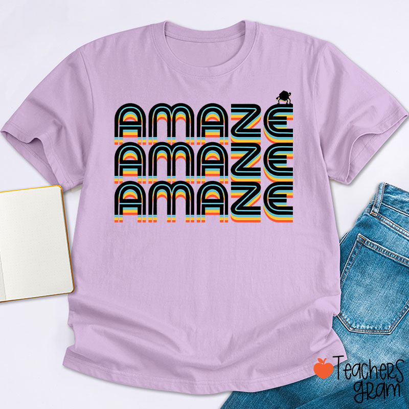 Amaze Rocky Rainbow Teacher T-Shirt