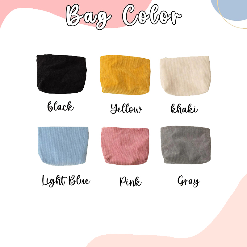 Personalized Name Corduroy Preppy Teacher Makeup Bag