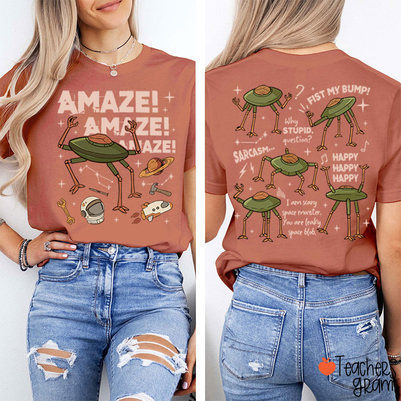 Stone Amaze Amaze Amaze Teacher Two Sided T-Shirt