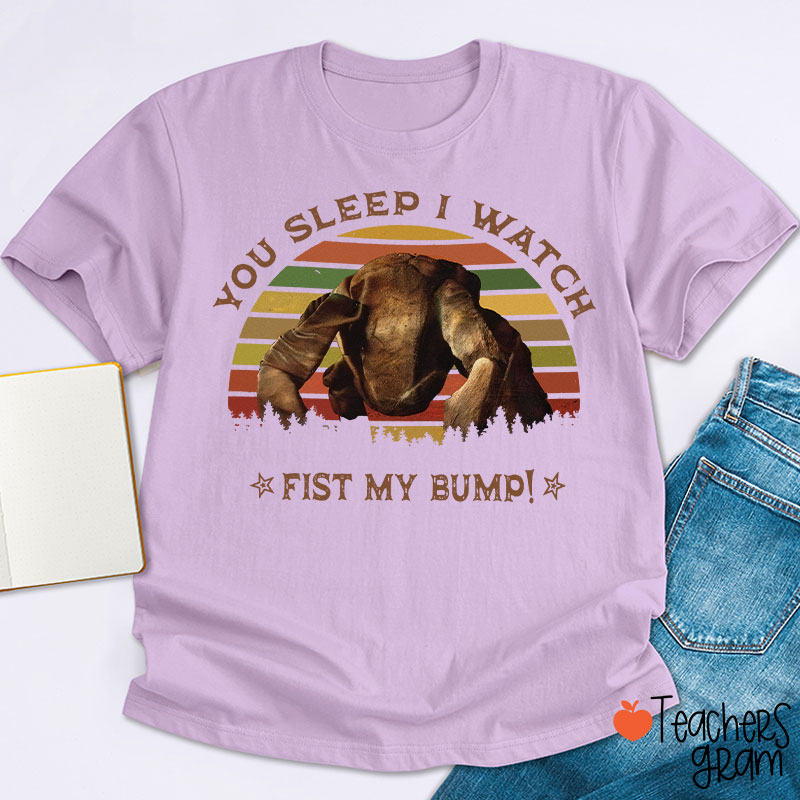You Sleep I Watch Fist My Bump Teacher T-Shirt