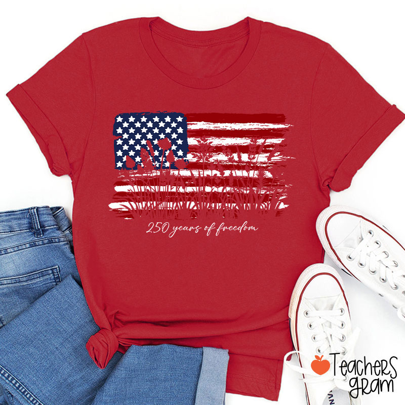 Land Of The Free Home Of The Brave Teacher T-Shirt
