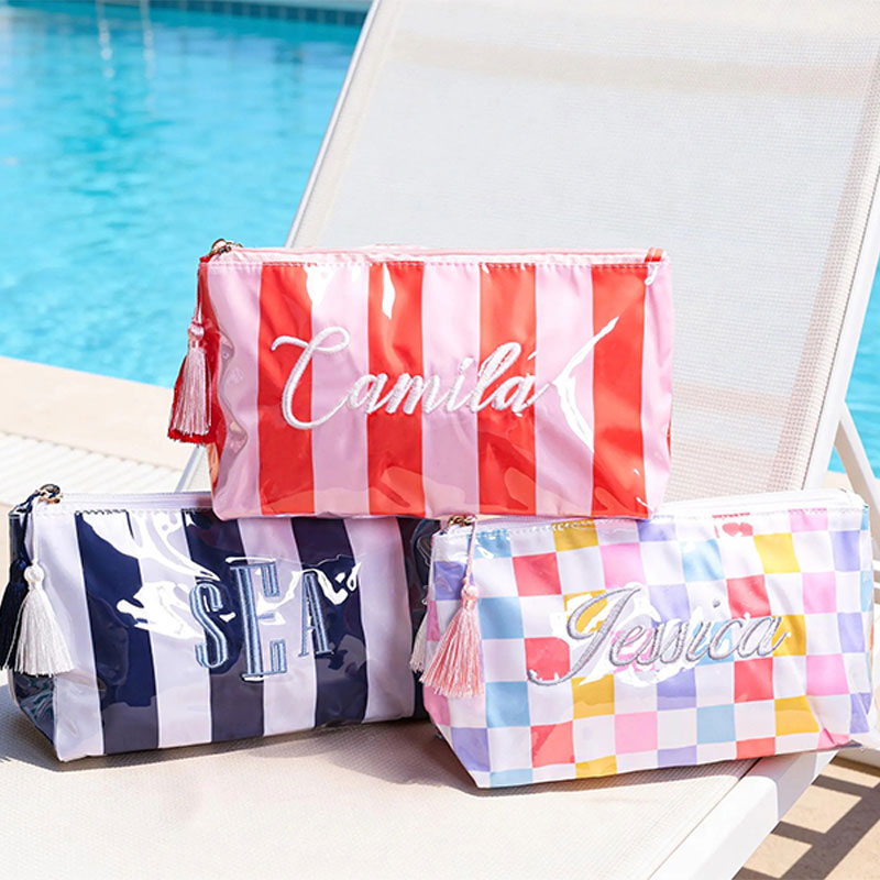 Personalized Embroidered Waterproof Beach Makeup Bag