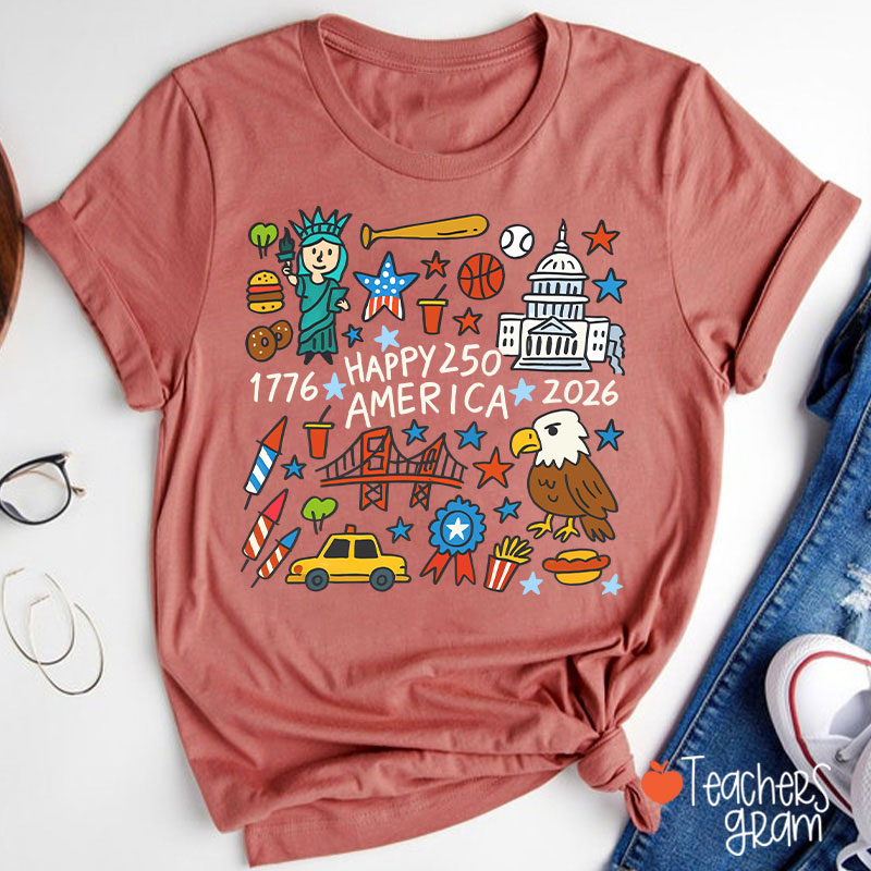  America 250th Anniversary Teacher T-Shirt