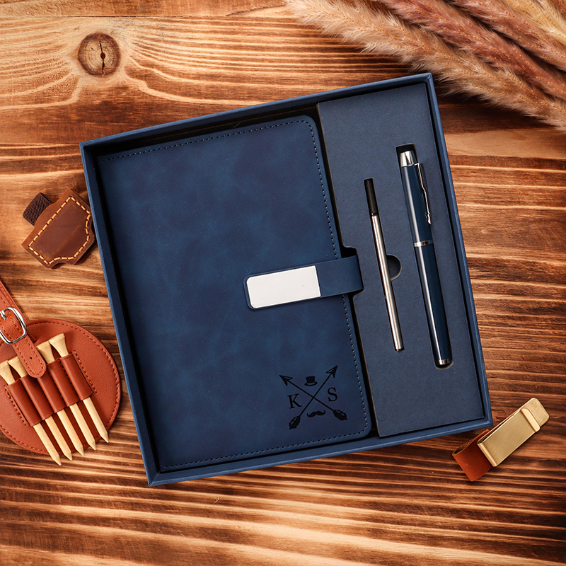 Personalized Name Leather Notebook Set