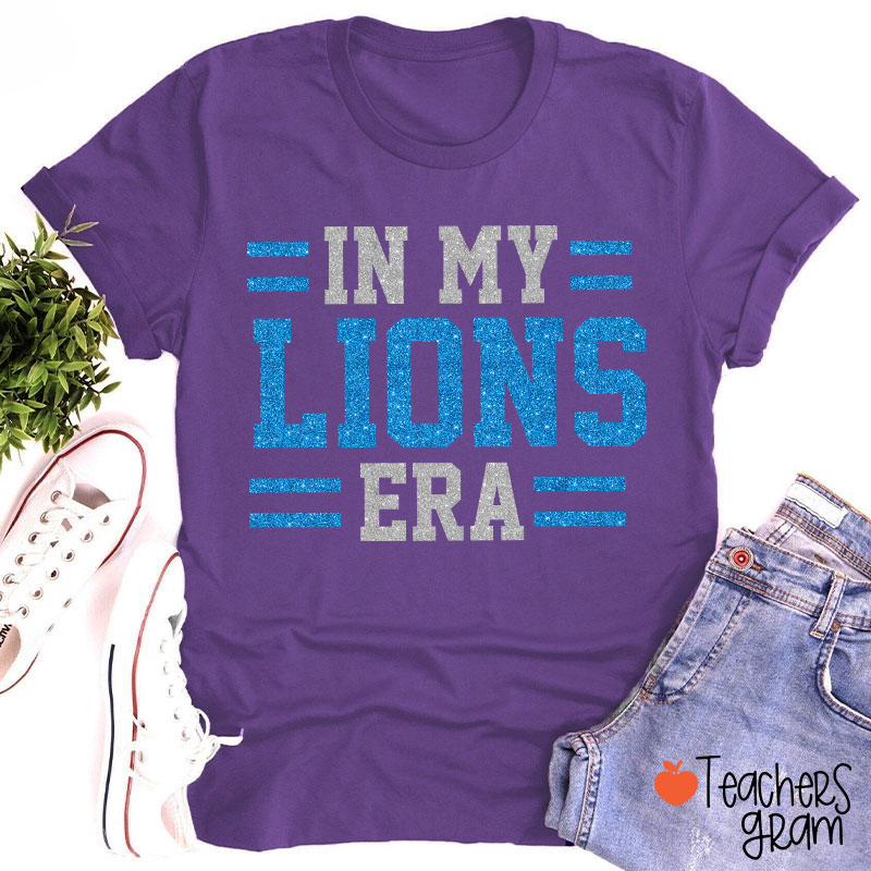 Personalized Mascot Glitter In My School Spirit Era Teacher T-Shirt
