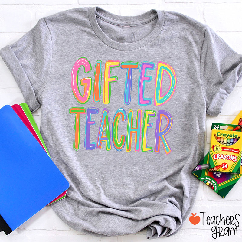 Personalized Name Colorful Neon Teacher T-Shirt