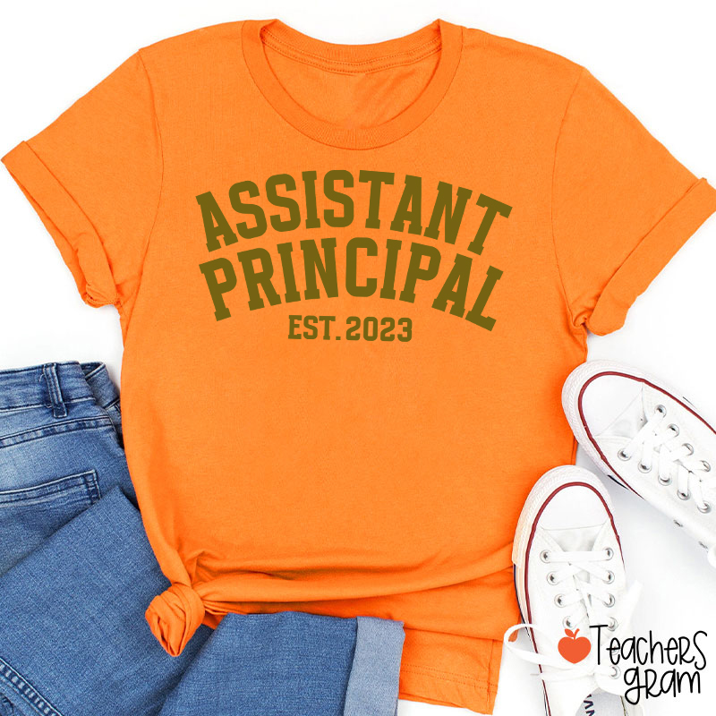 Personalized School Role Year Retro Arch Varsity Teacher T-Shirt