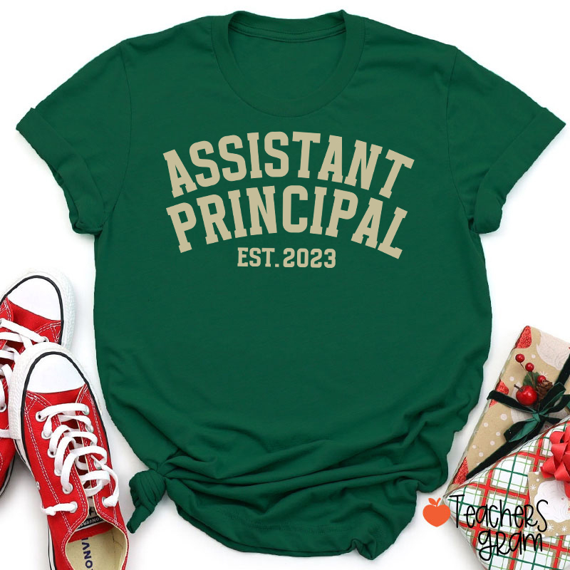 Personalized School Role Year Retro Arch Varsity Teacher T-Shirt