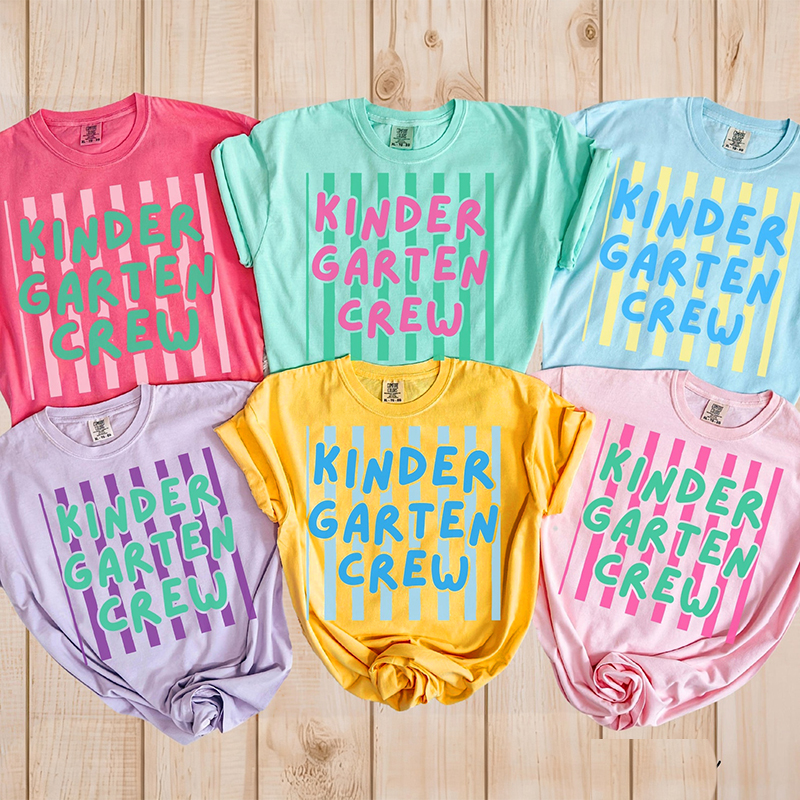 Personalized Text Vertical Stripe Teacher T-Shirt