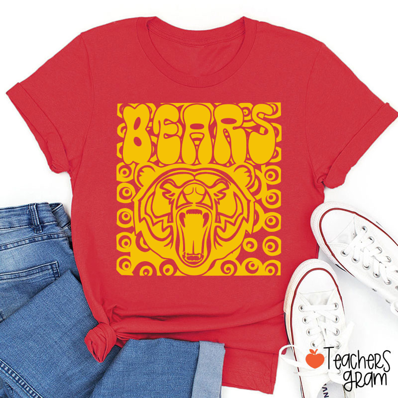 Personalized School Spirit Mascot Vintage Distressed Teacher T-Shirt