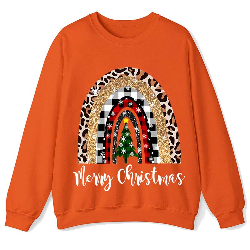 Merry Christmas A Christmas Tree In The Snow Teacher Sweatshirt