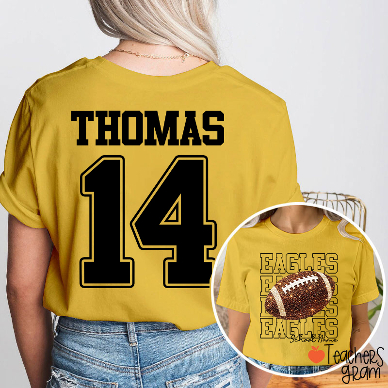 Personalized Team Name Number Sport Teacher Two Sided T-Shirt