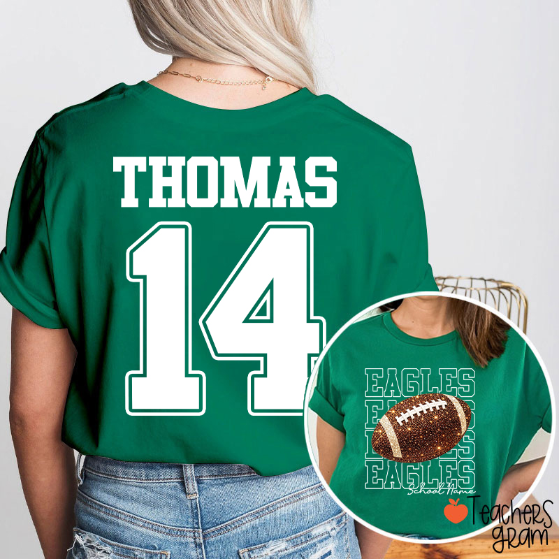 Personalized Team Name Number Sport Teacher Two Sided T-Shirt