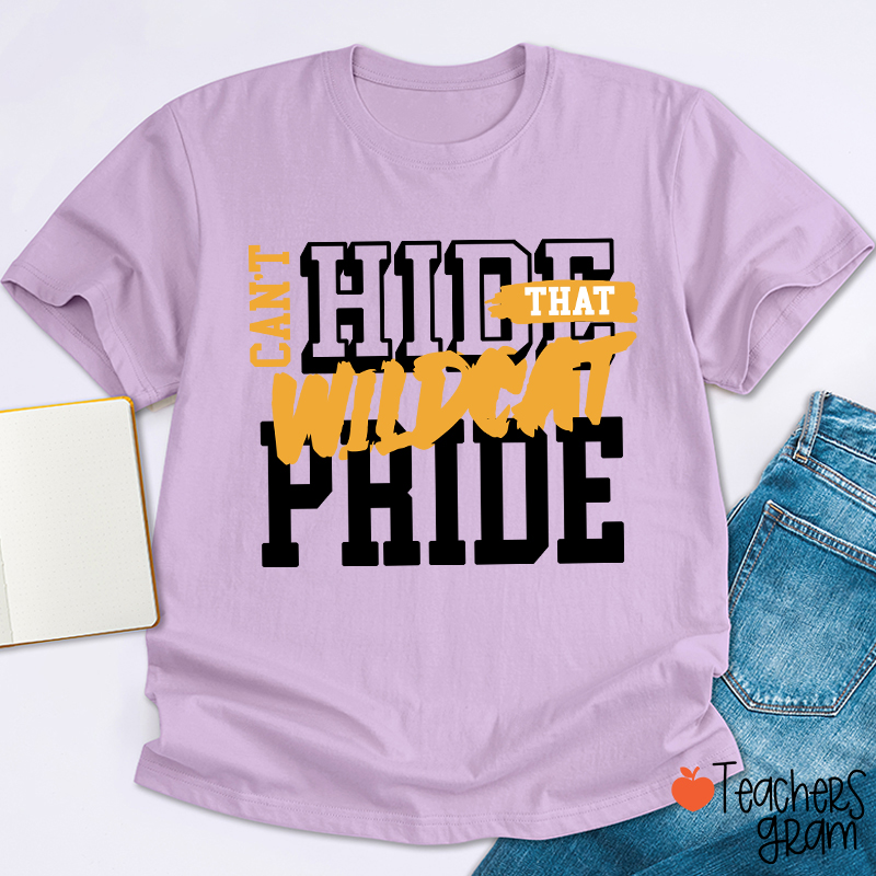 Personalized Can't Hide That Warrior Pride Bold Color Block Text Graphic Teacher T‑Shirt
