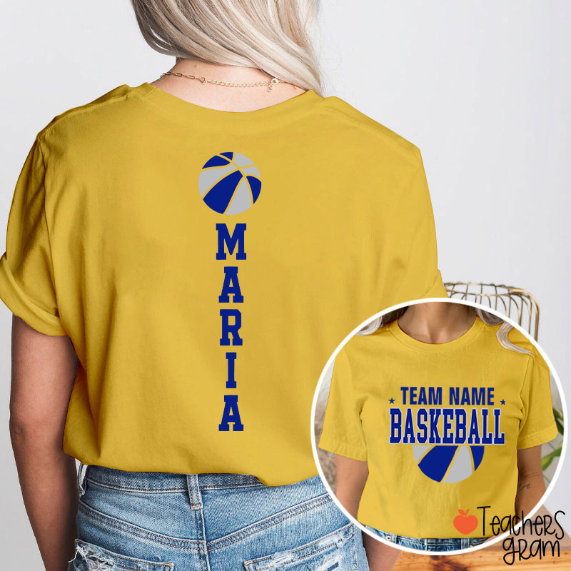 Personalized Mascot Sport Team Teacher Two Sided T‑Shirt