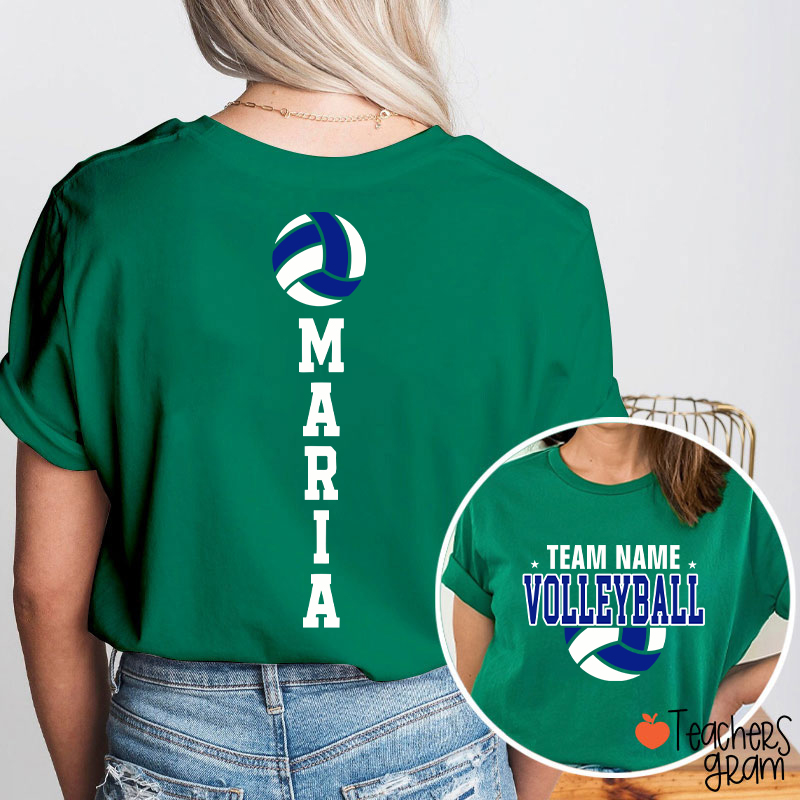Personalized Mascot Sport Team Teacher Two Sided T‑Shirt
