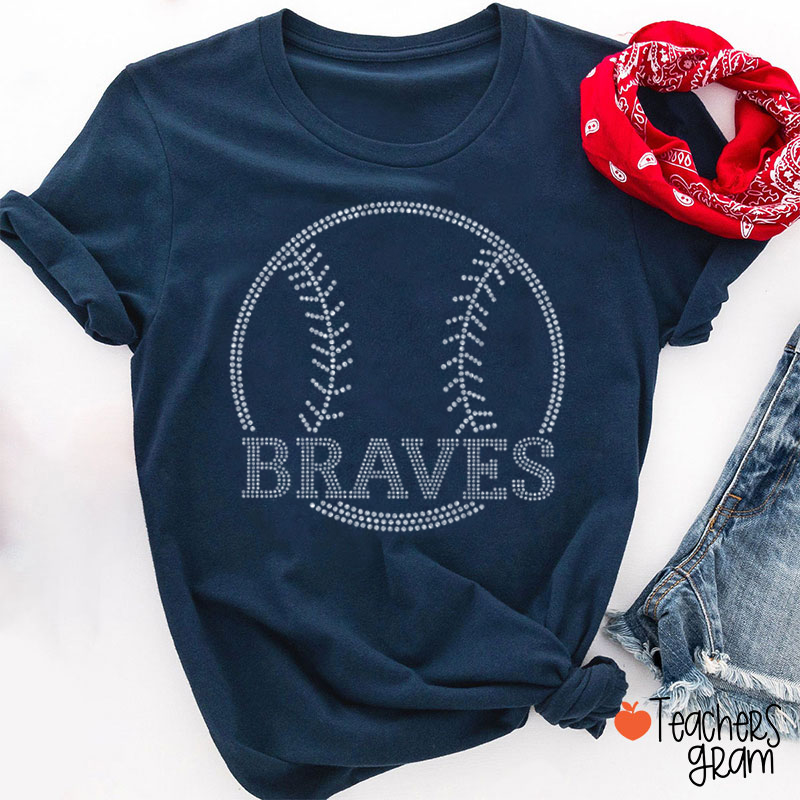 Personalized Color Text Football Sparkling Teacher T‑Shirt