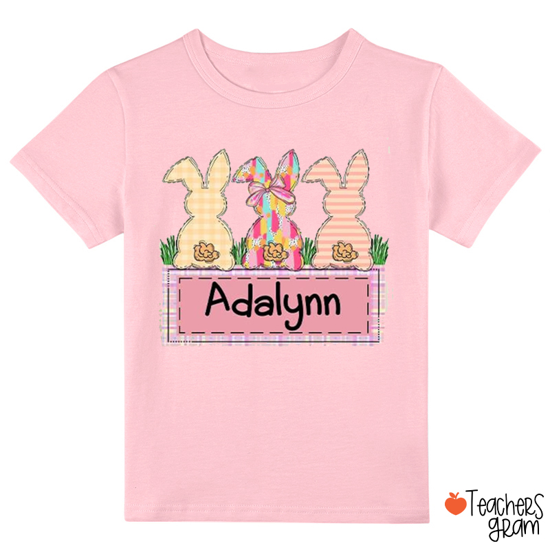 Personalized Brushstroke Easter Bunny Class T-Shirt