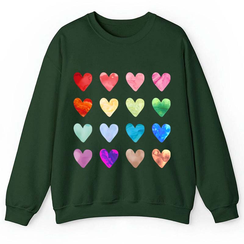 Colorful Love Combination Teacher Sweatshirt