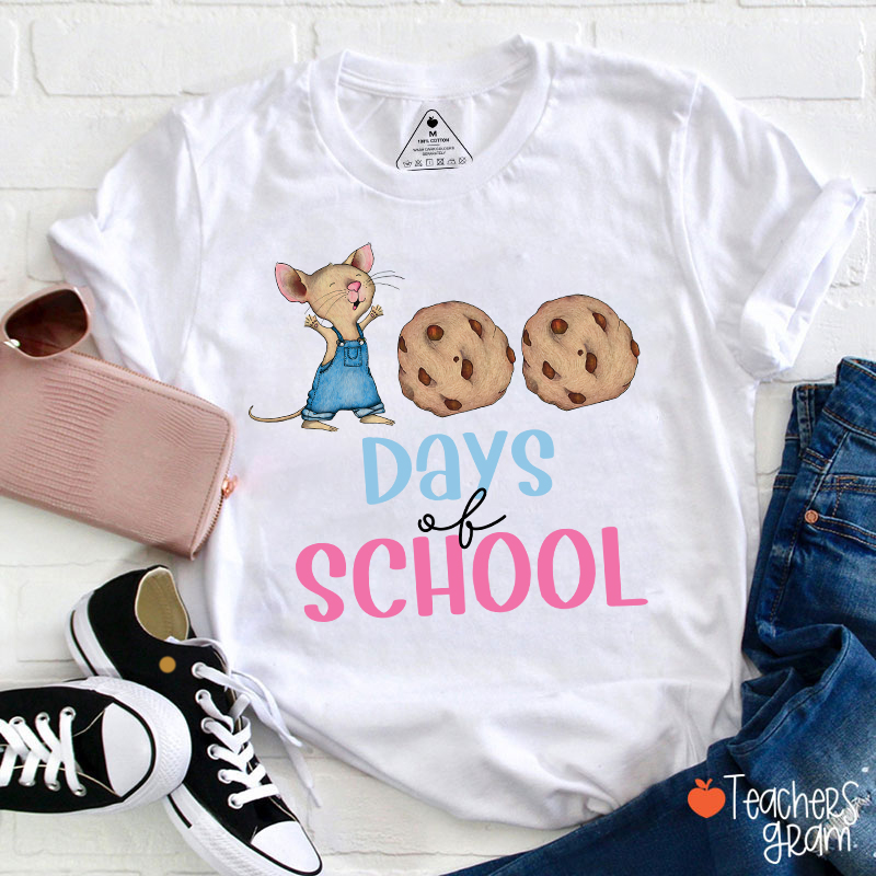 Mice And Cookies 100 Days Teacher T-Shirt