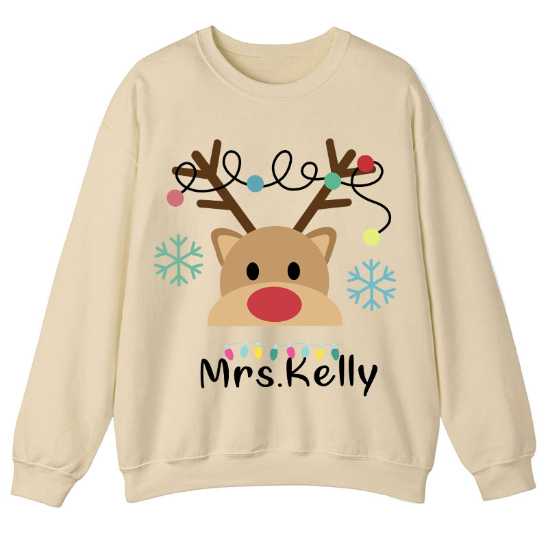 Personalized Merry Christmas Teacher Sweatshirt