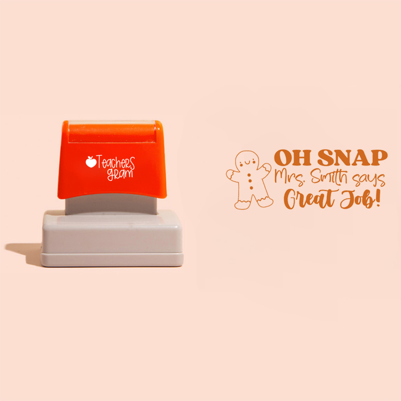 Personalized Name Oh Snap Great Job Teacher Rectangle Stamp