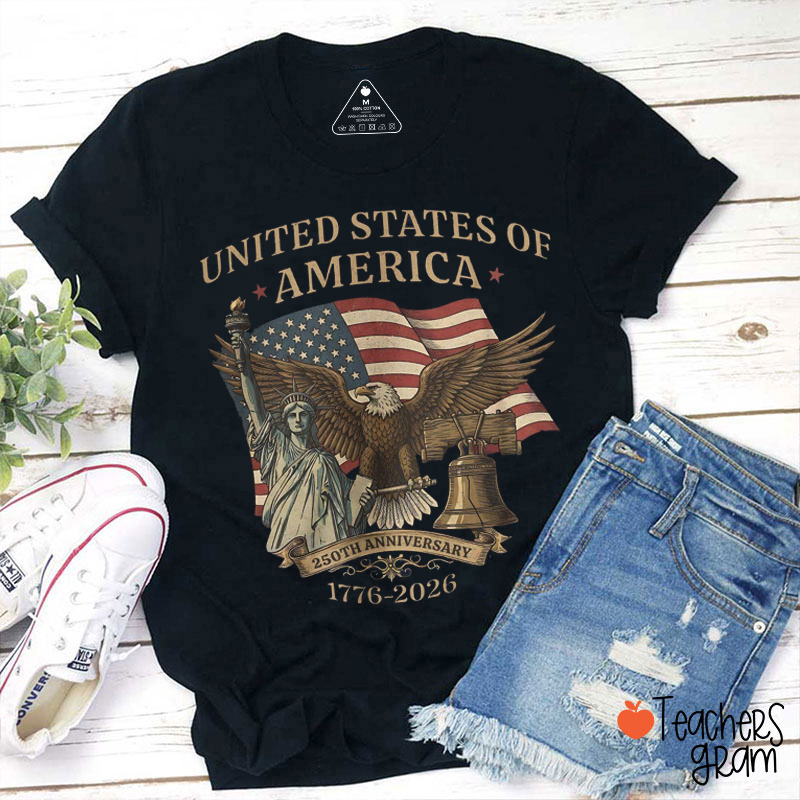 United States Of America 1776-2026 Teacher T-Shirt