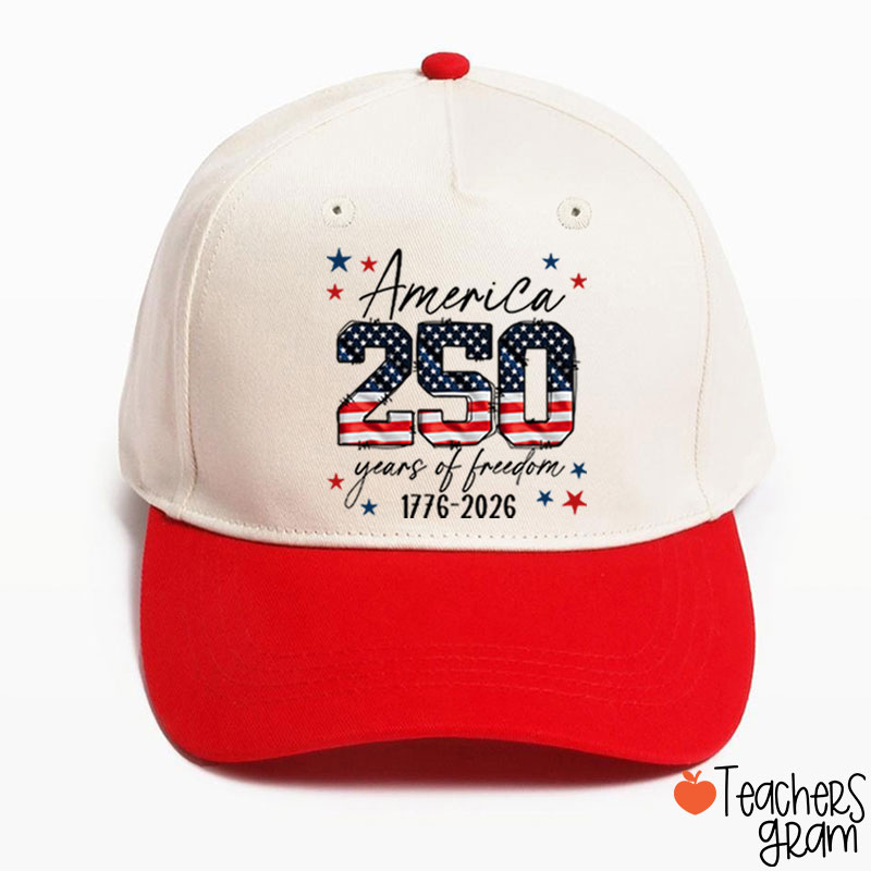 America 250 Years Of Freedom 1776-2026 Teacher Baseball Cap
