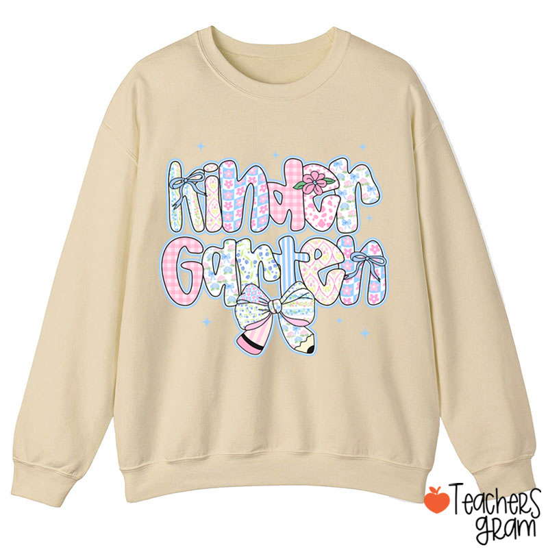 ersonalized Grade Pencil Bow Teacherr Sweatshirt